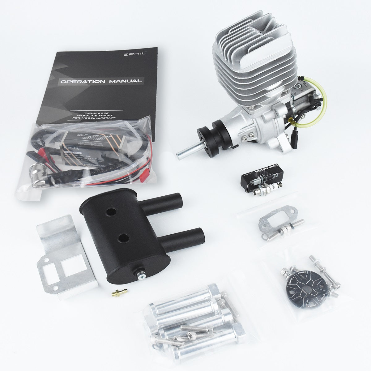 EPHIL 60cc-R Gasoline Engine w/ Spark Plug & Electronic Ignition